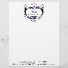 Membrete moda púrpura, negra y blanca Cabezales de membrete