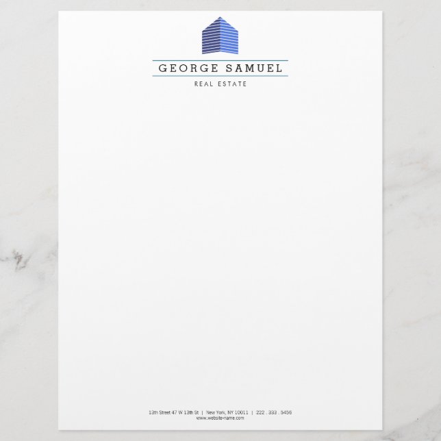 Membrete Modern Abstract Home Logo Realtor  (Anverso)