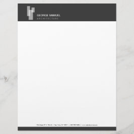 Membrete Modern Architectural Blocks Logo White/Gray 