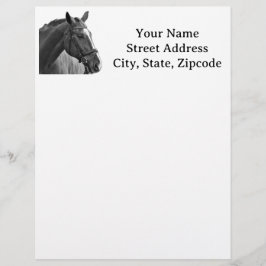 Membrete Modern Black and White Horse