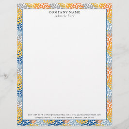 Membrete Modern Bright Floral Pattern Company Name Details