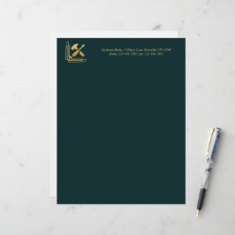 Membrete Modern Building Construction Golden & Black