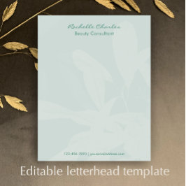 Membrete Modern Elegant Green Script Personalized Business