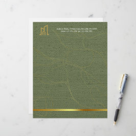 Membrete Modern Gold House Real Estate Olive Green Realtor