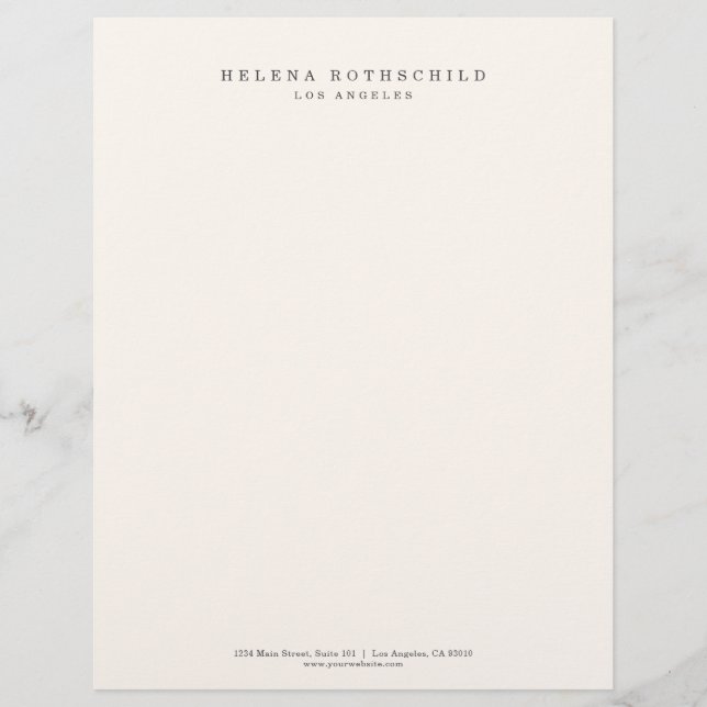 Membrete Modern Minimalist Ivory Professional Business (Anverso)