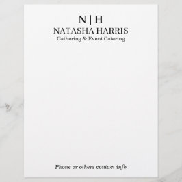 Membrete Modern Minimalist Monogram Logo letterhead