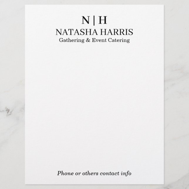 Membrete Modern Minimalist Monogram Logo letterhead (Anverso)