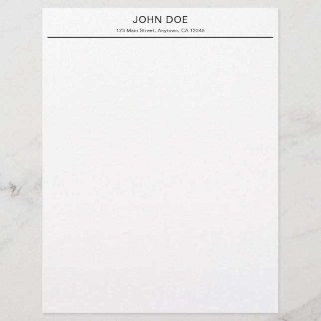 Membrete Modern Minimalist Personalized Office Letterhead (Anverso)