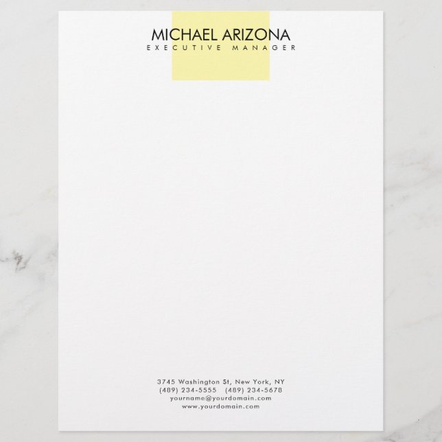Membrete Modern Minimalist Simple Plain (Anverso)
