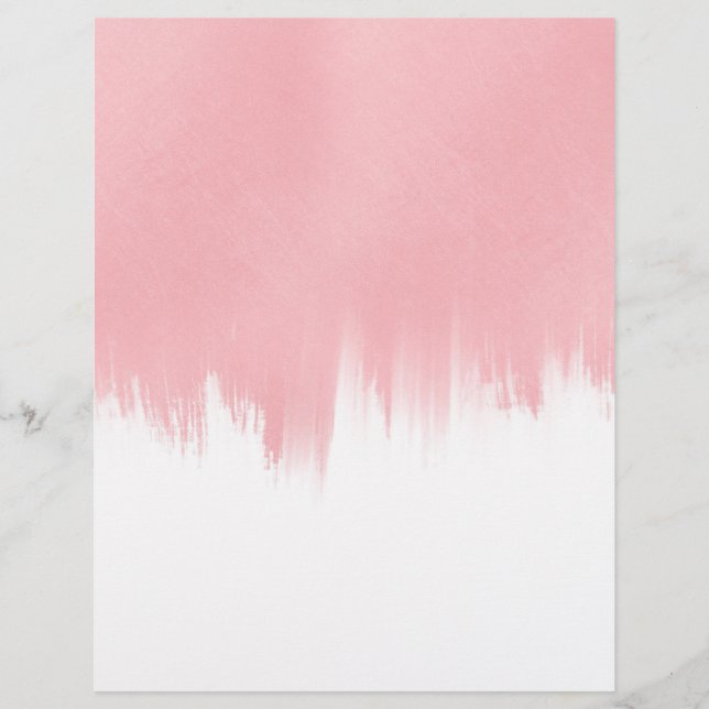 Membrete Modern Pink Brush strokes white Design (Anverso)