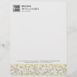 Membrete Modern Yellow & Gray Geometric Business Letterhead