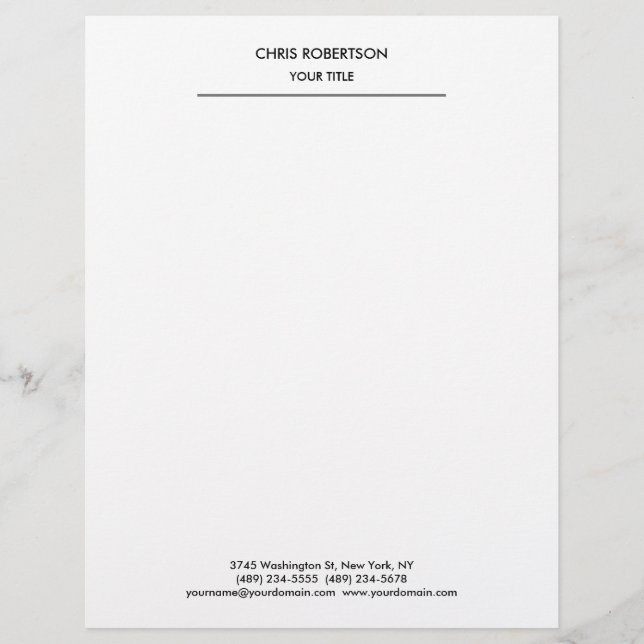 Membrete Moderna Minimalista y elegante (Anverso)