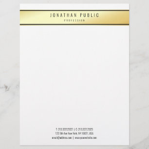 Membrete Moderna plantilla elegante de color blanco dorado