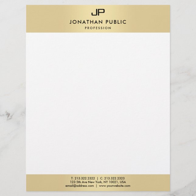 Membrete Moderna y elegante plantilla de glamour monograma  (Anverso)