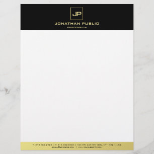 Membrete Moderna y elegante plantilla de monograma blanco d