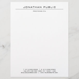 Membrete Moderno elegante blanco simple plantilla personali