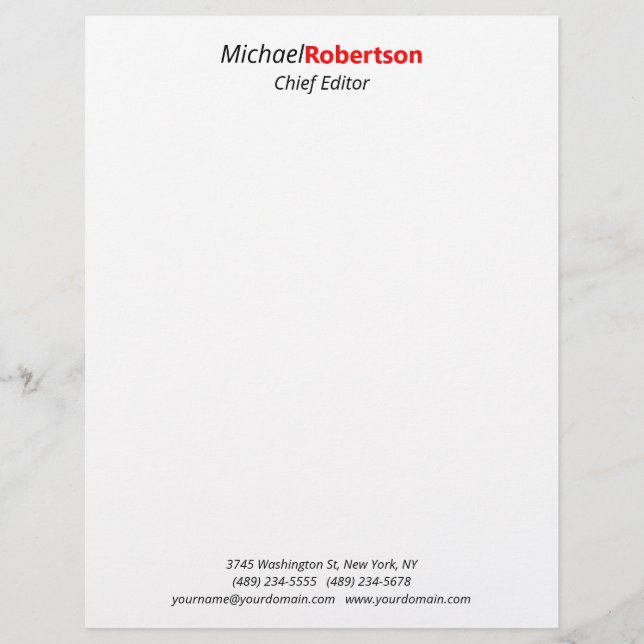 Membrete Moderno Minimalista elegante profesional (Anverso)