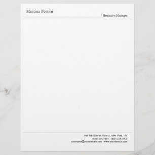 Membrete Moderno profesional Minimalista de color blanco