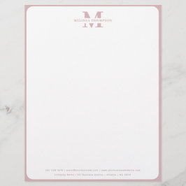 Membrete Moderno Rubor Dusty Pink Monogramado