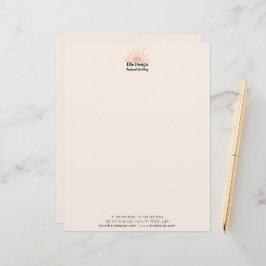 Membrete Moderno Rubor Pink Boho Sun Profesional