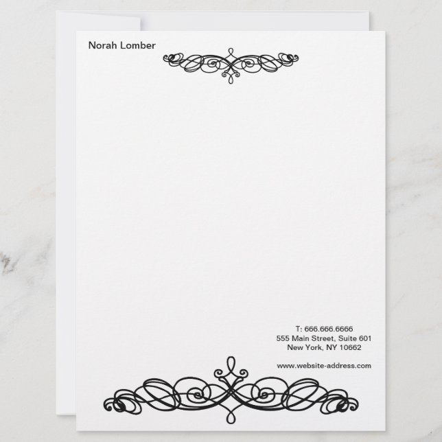 Membrete Moderno Simple Blanco Profesional  (Anverso)