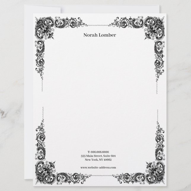 Membrete Moderno Simple Blanco Profesional  (Anverso)