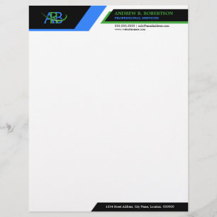Membrete Moderno y redimensionable Swoosh Monogram Business