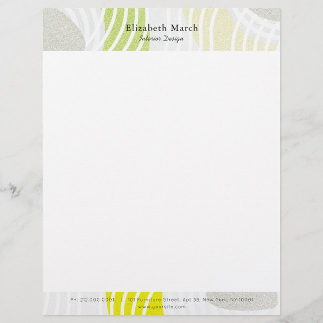 Membrete Moderno Zen Rock Garden Gray Letterhead (Anverso)