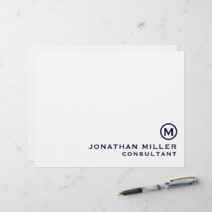 Membrete Monograma clásico de la marina personalizada