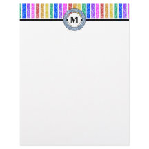 Monograma de franja color arcoiris simplemente mod