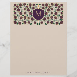 Membrete Monograma de la espada y el escudo de la fantasía