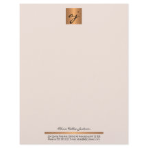 Monograma de oro de cobre rosa elegante femenino