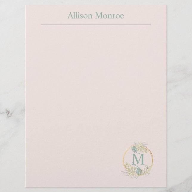 Membrete Monograma floral (Anverso)