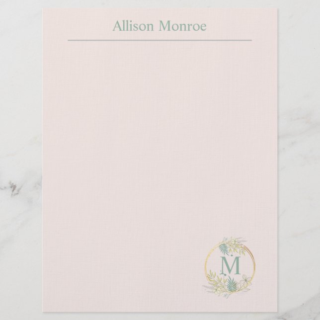 Membrete Monograma floral (Anverso)