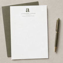 Monograma Minimalista Moderno de Negocios Verde Ol