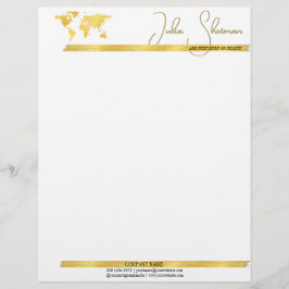 Membrete Monograma Moda dorada negra guión moderno Minimali