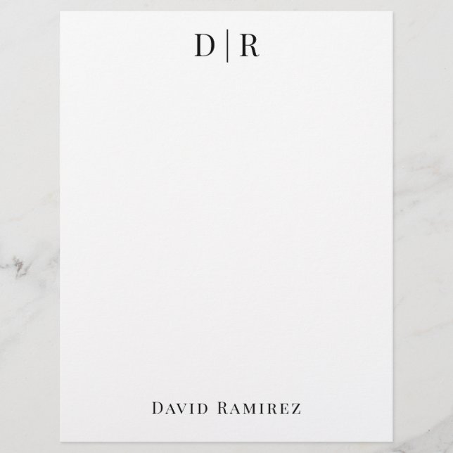 Membrete Monograma personalizado Añadir su propio nombre mí (Anverso)