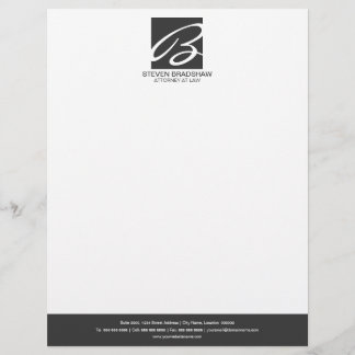 Membrete Monograma Profesional Gris