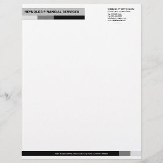 Membrete Monograma profesional Letras de Negra Gris para Ne