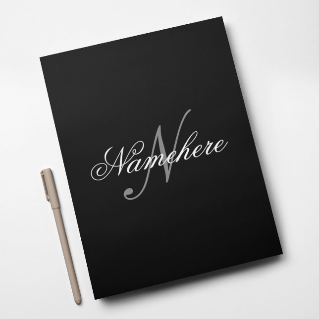 Membrete Monograma único personalizado de nombre blanco y n (Subido por el creador)