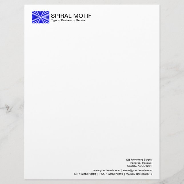 Membrete Motif espiral - azul (Anverso)