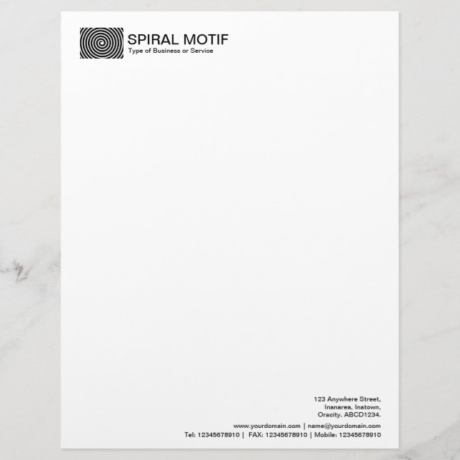 Membrete Motif espiral - negro (Anverso)