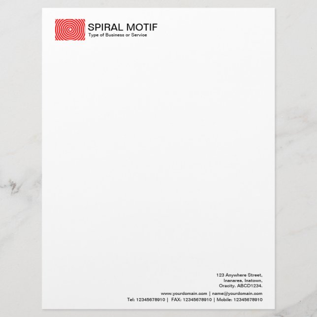Membrete Motif espiral - rojo (Anverso)
