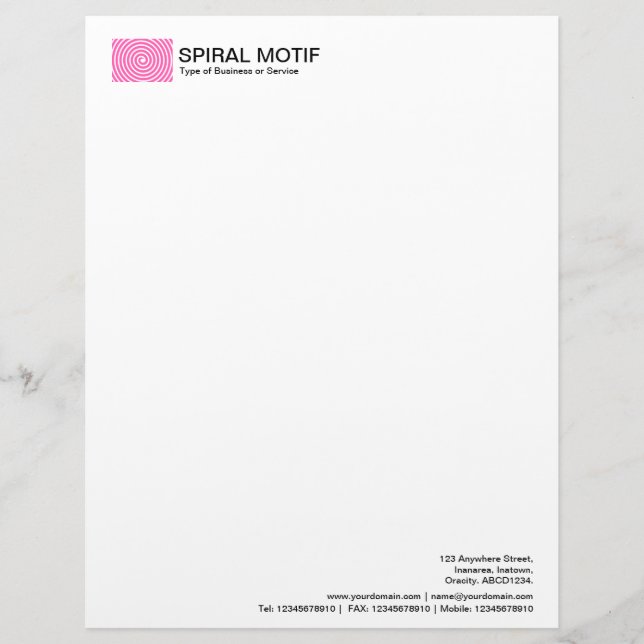 Membrete Motif espiral - rosa (Anverso)