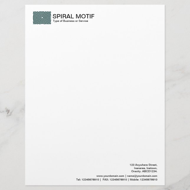 Membrete Motif espiral - Verde oscuro (Anverso)