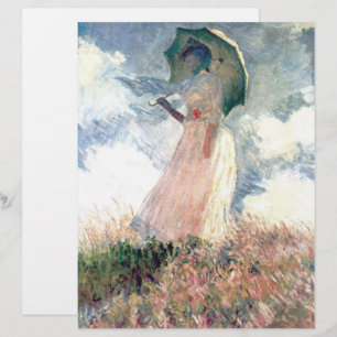 Membrete Mujer Monet con una sombrilla a la izquierda