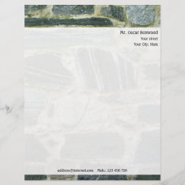 Membrete Muro de piedra personalizado con dirección de reto