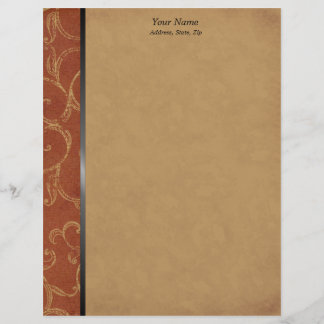 Membrete Naranja De Swirl Vintage