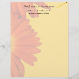Membrete naranja gerbera daisy