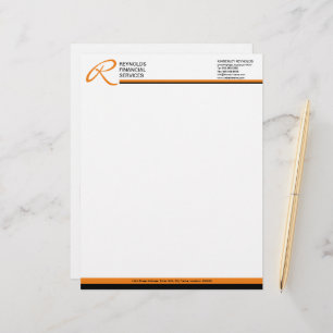 Membrete Naranja profesional de monogramas - Cabletero de n